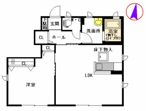 プレミール G棟(1LDK/1階)の間取り写真