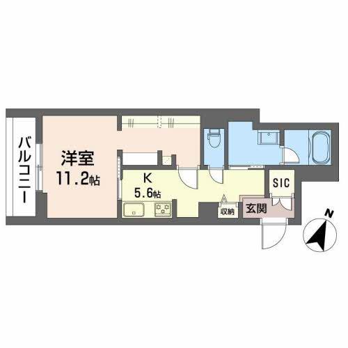 シャーメゾンAVA(1K/3階)の間取り写真