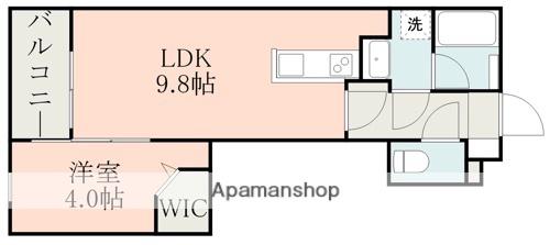 RIO光の森北(1LDK/1階)の間取り写真