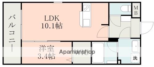 RIO光の森北(1LDK/2階)の間取り写真
