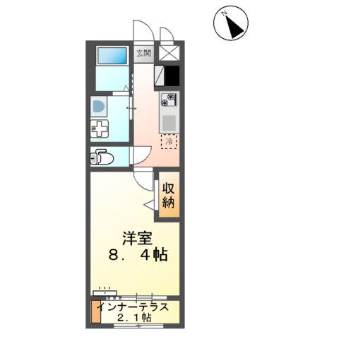 サンフォレスト杉水(1K/1階)の間取り写真