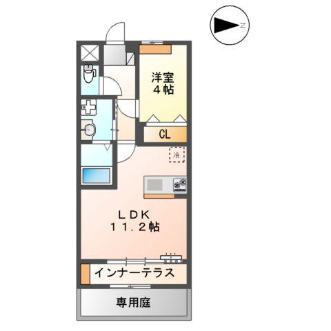 ユースハイム(1LDK/1階)の間取り写真