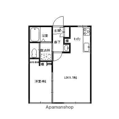 アーバンライフ花園(1LDK/1階)の間取り写真