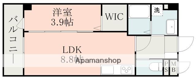 フォーエス武蔵ヶ丘北ノース(1LDK/4階)の間取り写真