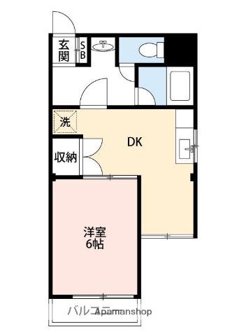 セザール田迎(1DK/2階)の間取り写真