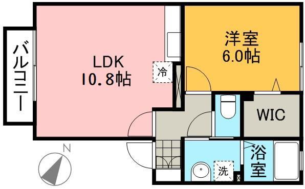 ボンヌ・シャンス(1LDK/1階)の間取り写真