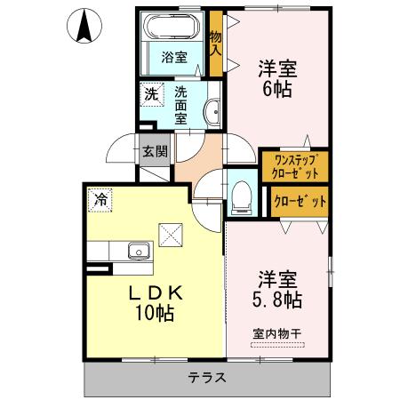 エスぺランサNOZOMI(2LDK/1階)の間取り写真