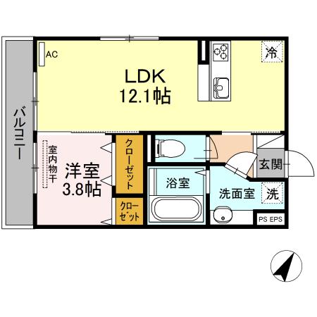 フローレンス(1LDK/2階)の間取り写真