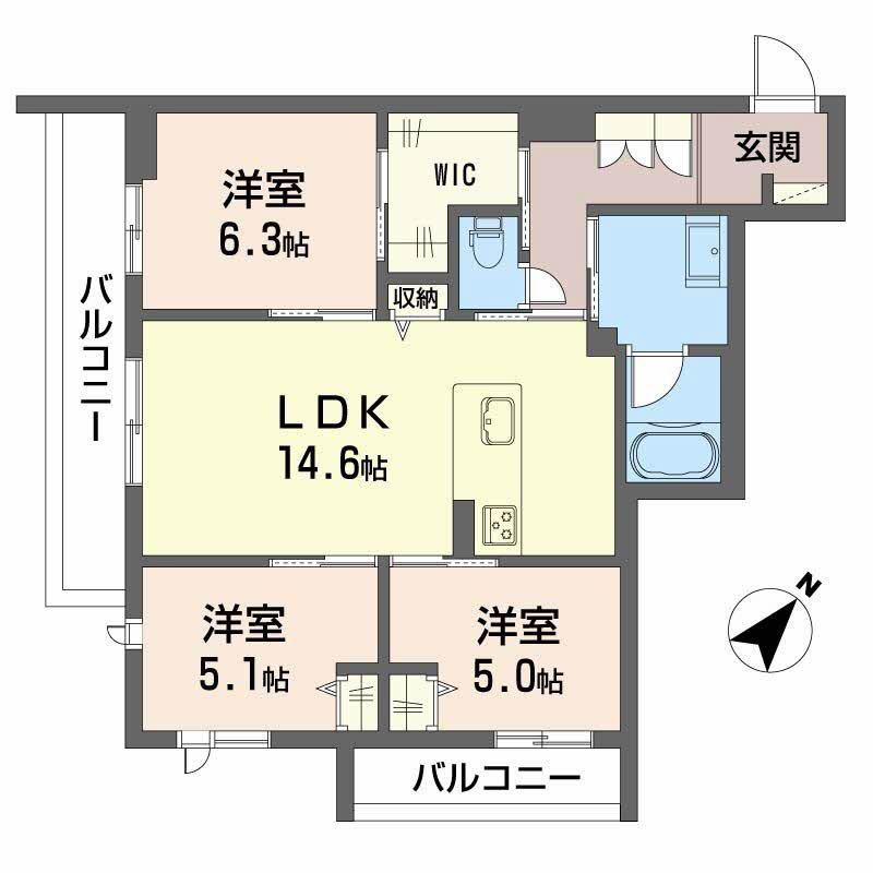 ベンガレンシス(3LDK/2階)の間取り写真