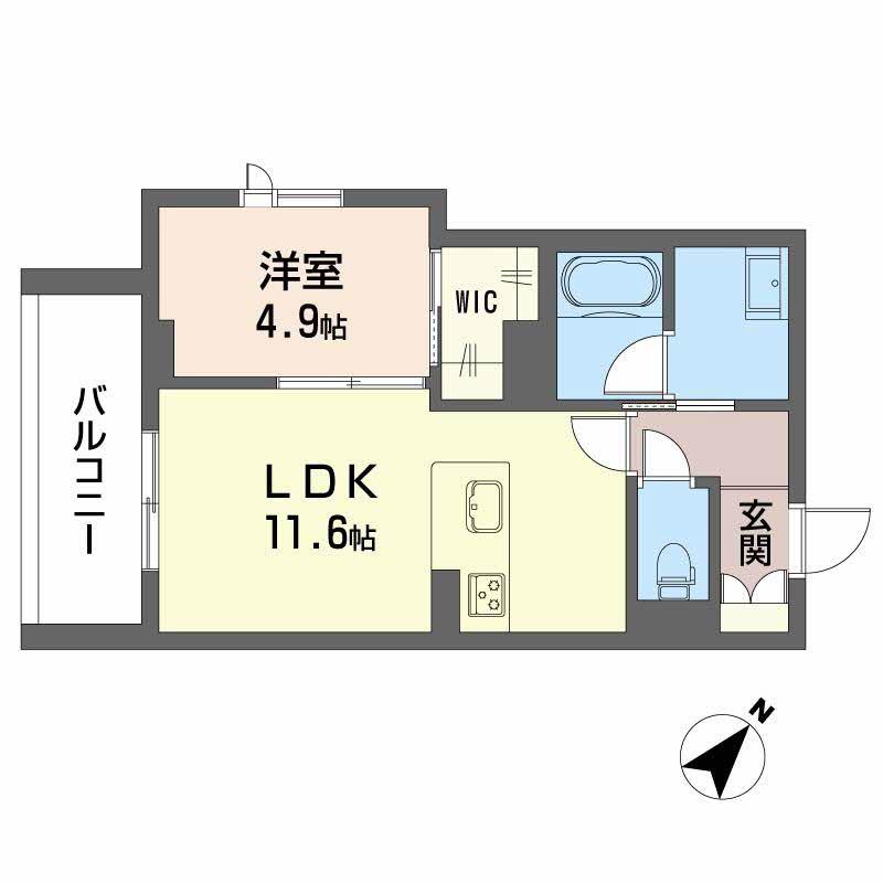 ベンガレンシス(1LDK/2階)の間取り写真