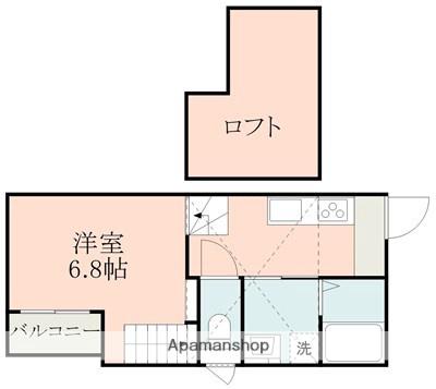 グランクリュ龍田(1K/2階)の間取り写真
