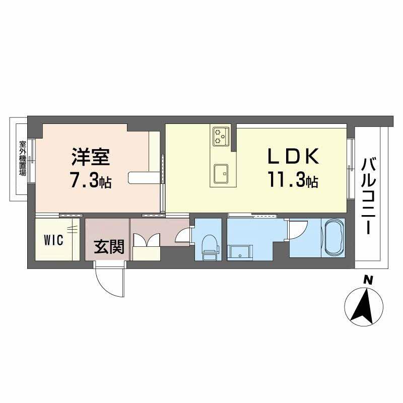 シャーメゾン壺川(1LDK/3階)の間取り写真