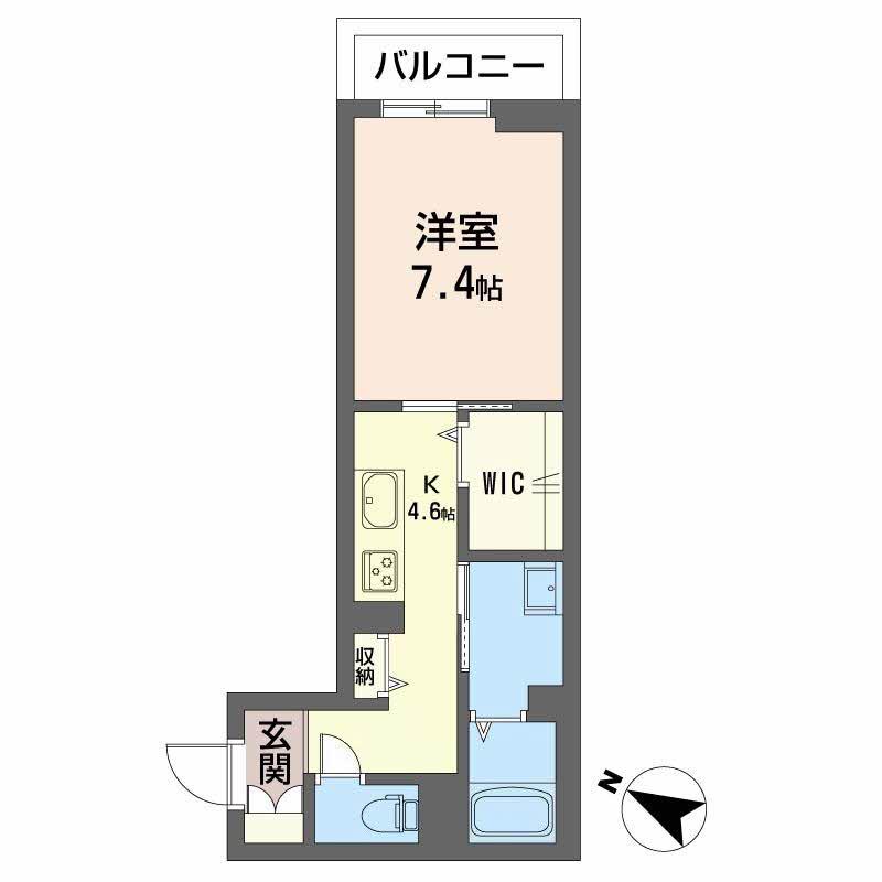 PARADISO本荘(1K/2階)の間取り写真
