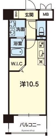 グランジュールⅡ(ワンルーム/9階)の間取り写真
