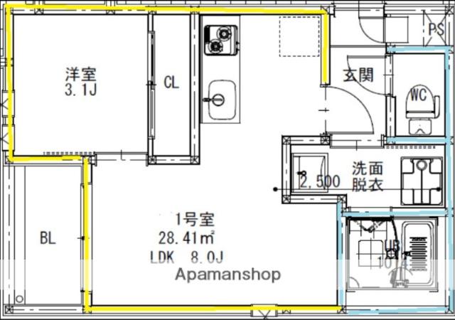 R-SMART JI & HE(1LDK/3階)の間取り写真