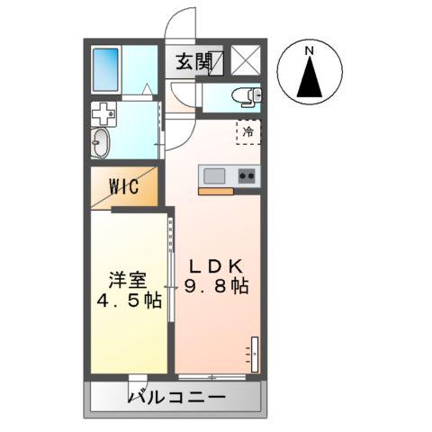 PLUMA BRANCA(1LDK/1階)の間取り写真