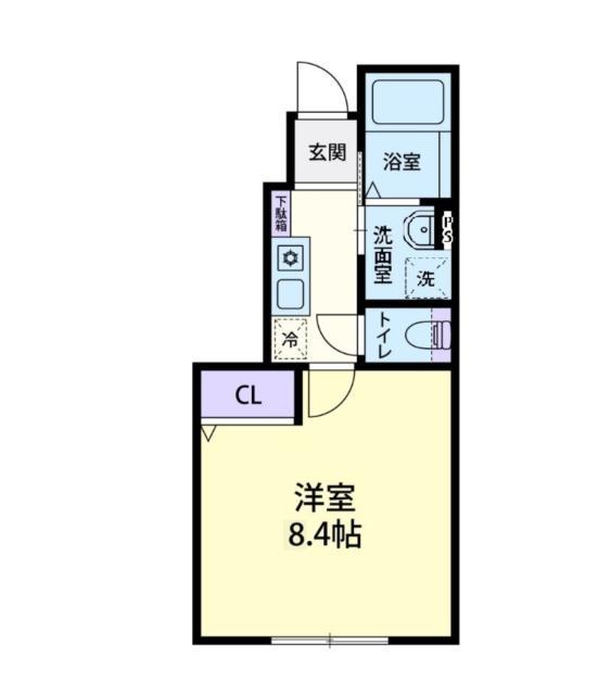 GRANDE FAITH 大津(1K/1階)の間取り写真