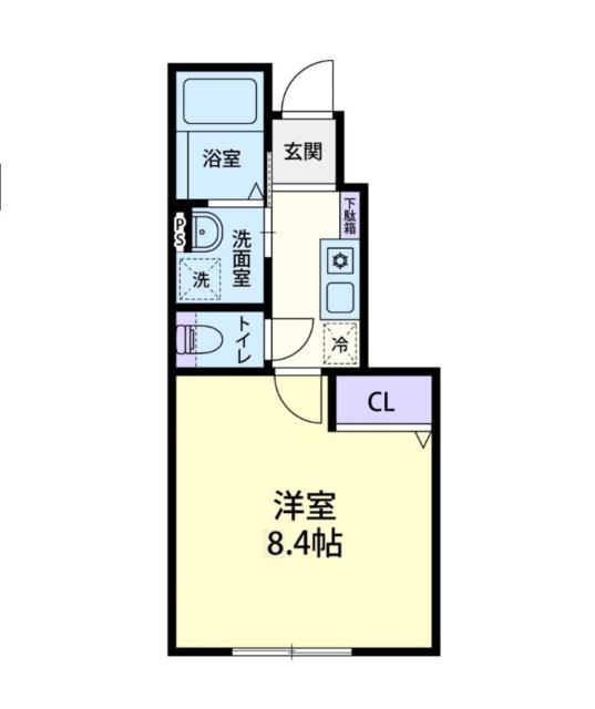 GRANDE FAITH 大津(1K/1階)の間取り写真