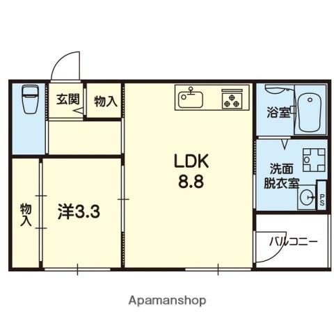 ステラ大津駅サウス Ⅱ(1LDK/1階)の間取り写真
