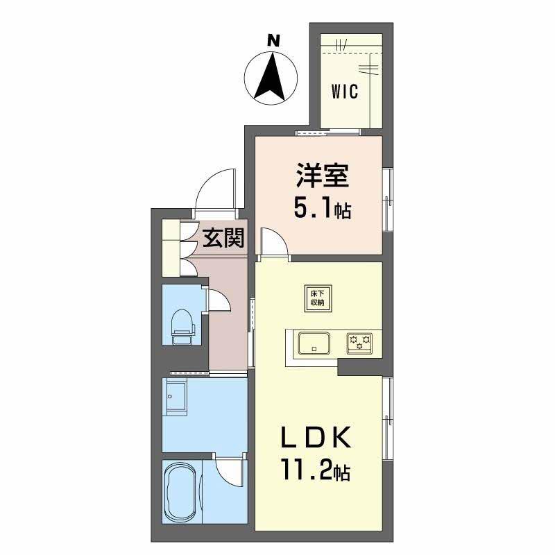 ムライチ・新大江ステージ(1LDK/1階)の間取り写真