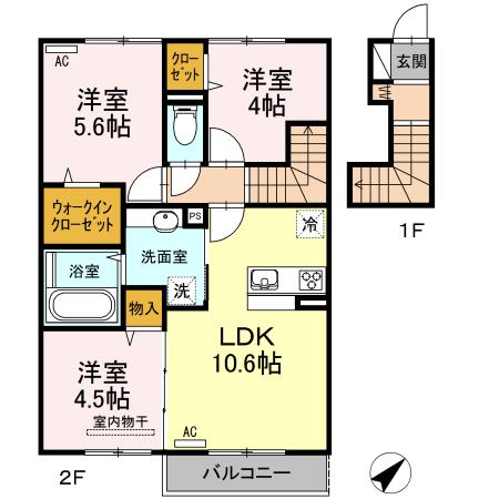 グランヴィア樹(3LDK/2階)の間取り写真