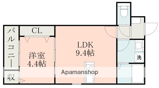 SUNMARK 京町本丁(1LDK/2階)の間取り写真