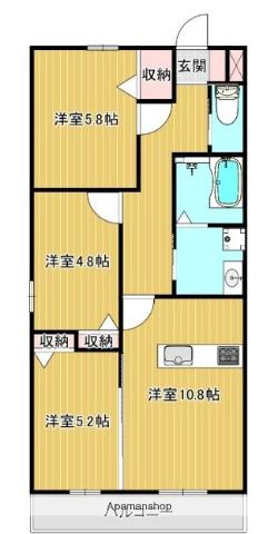 MAISON DE K Ⅲ(3LDK/1階)の間取り写真