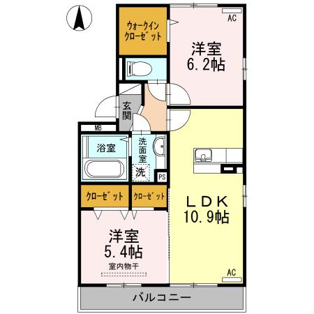 ソレイユヴィラ近見(2LDK/1階)の間取り写真