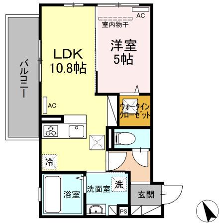 グレンディールIII(1LDK/1階)の間取り写真