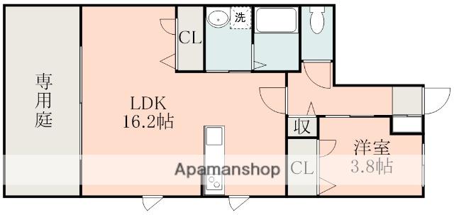 エバーフォレスト(1LDK/1階)の間取り写真