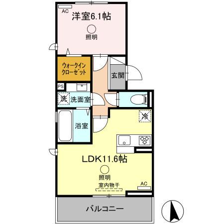 シェシレーヌ(1LDK/3階)の間取り写真