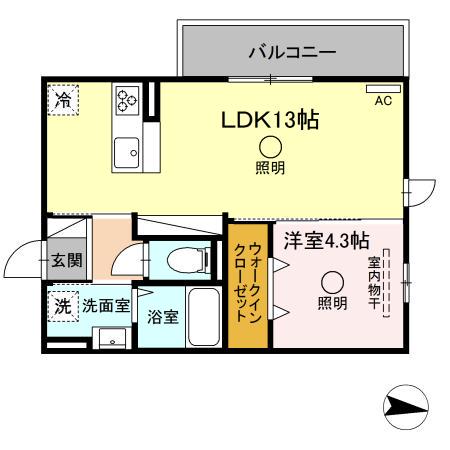 TSコート大津(1LDK/3階)の間取り写真