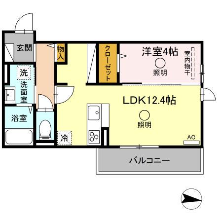 TSコート大津(1LDK/2階)の間取り写真