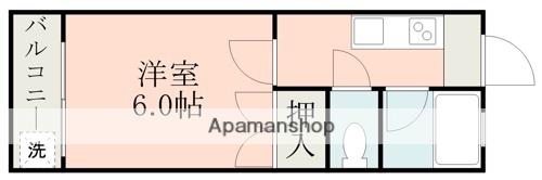 レジデンス渡鹿 A棟(1K/2階)の間取り写真