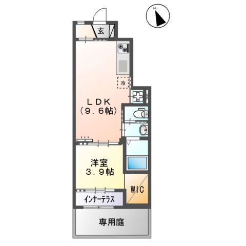 黒髪6丁目アパート(1LDK/1階)の間取り写真