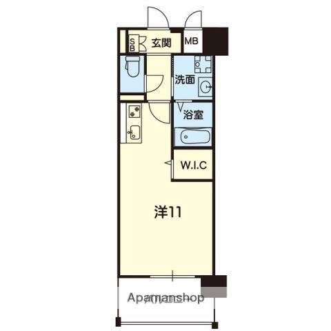 ライズ大津V(ワンルーム/6階)の間取り写真