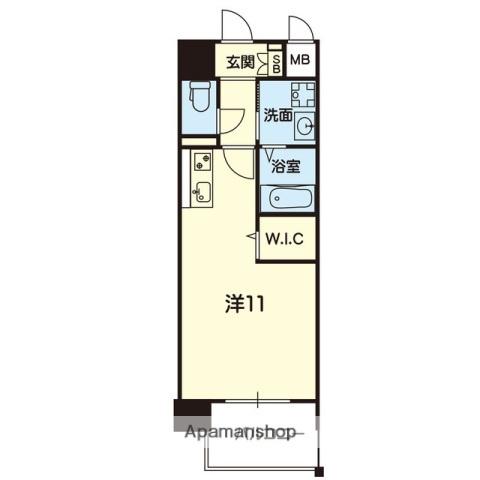 ライズ大津V(ワンルーム/4階)の間取り写真