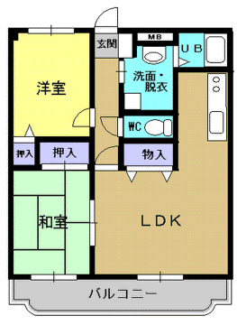 M・ソレイユ(2LDK/3階)の間取り写真