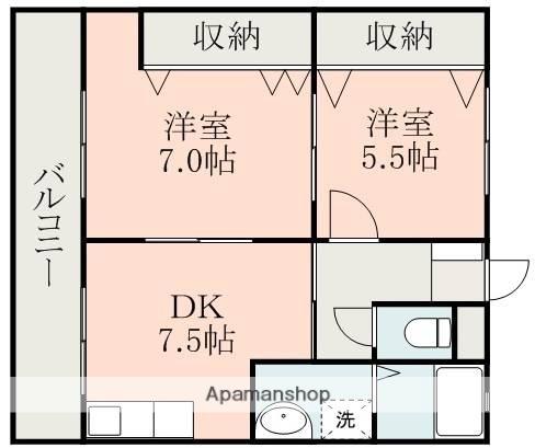 サンプレイス合志(2DK/3階)の間取り写真