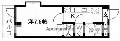 マーカス九品寺(1K/2階)の間取り写真