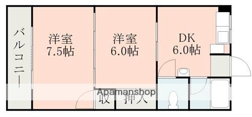 麻生嶋コーポ(2DK/2階)の間取り写真