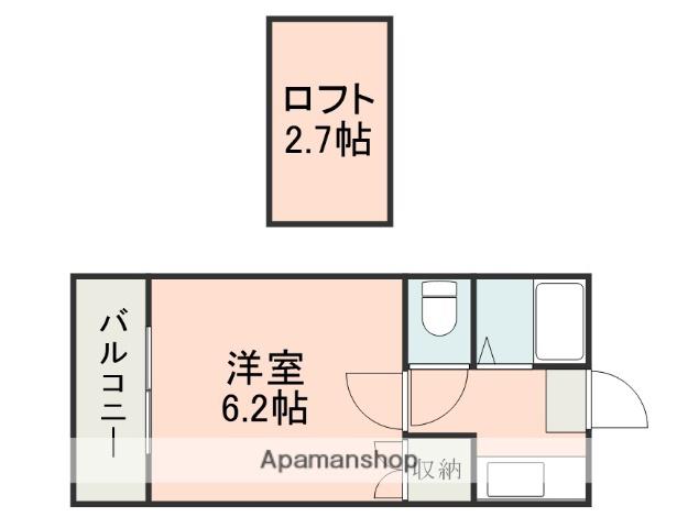 マーカス帯山(1K/2階)の間取り写真