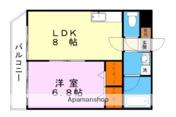 サンセール帯山(1LDK/2階)の間取り写真