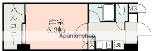 朝日プラザ新町(1K/6階)の間取り写真