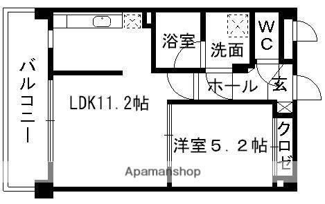 グランフィーネ健軍東(1LDK/4階)の間取り写真