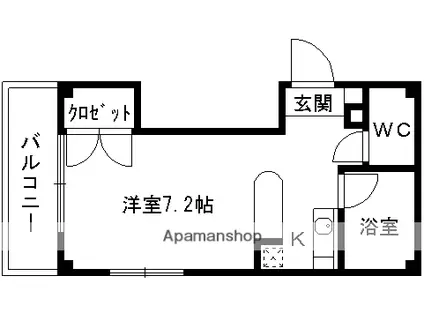 大京司ビル(ワンルーム/2階)の間取り写真