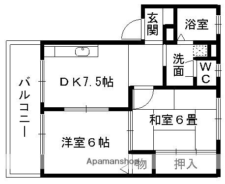 グリーン池田(2DK/1階)の間取り写真