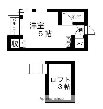 ソフィ21(ワンルーム/2階)の間取り写真