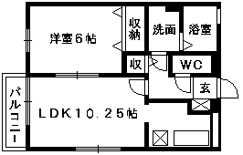 Dモナリエ(1LDK/2階)の間取り写真