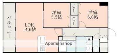 ロイヤルコンフォート光の森(2LDK/4階)の間取り写真